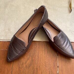 Taryn Rose pewter metallic pointed-toe loafers